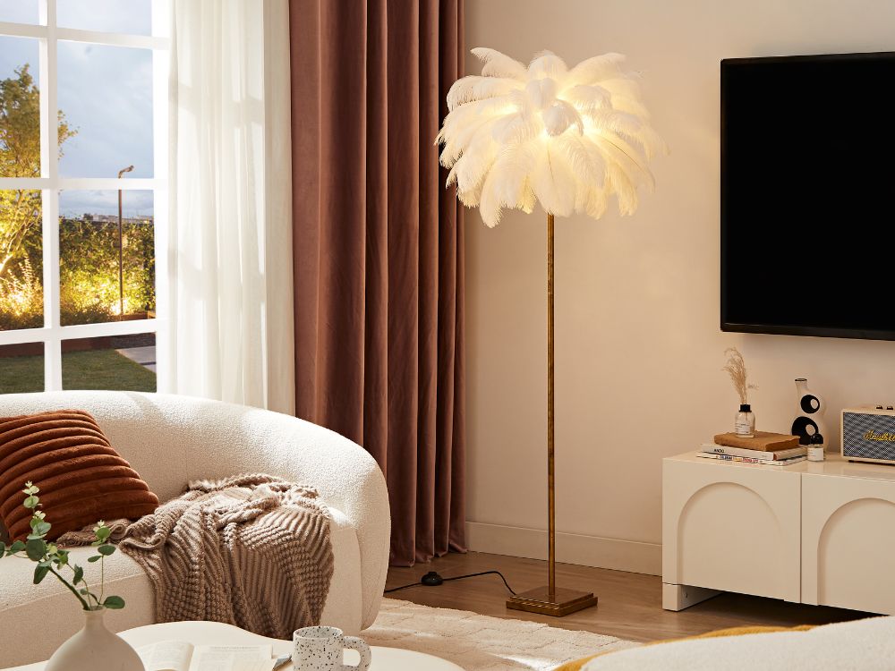 Dion Ostrich Feather Floor Lamp