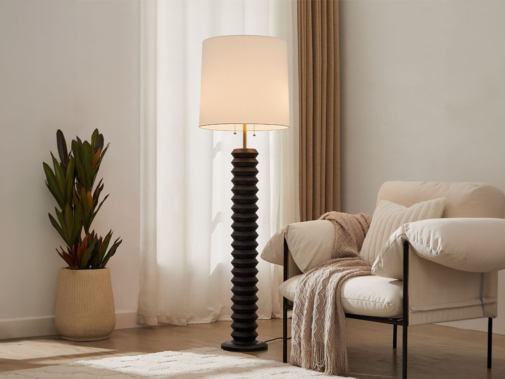 Yura Hand-Brushed Metal Floor Lamp